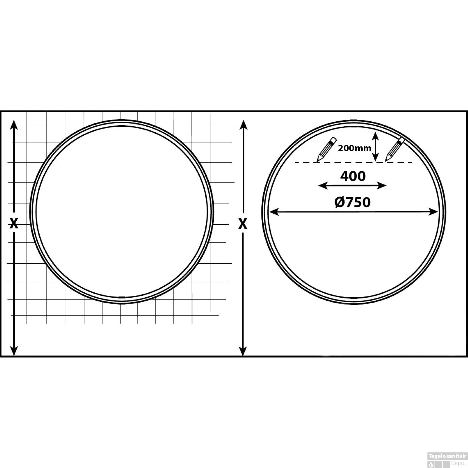 Badkamerspiegel Allibert Jed Rond Inclusief Verlichting 75 Cm 2 Badkamerspiegel Allibert Jed Rond Inclusief Verlichting 75 Cm - Afbeelding 2