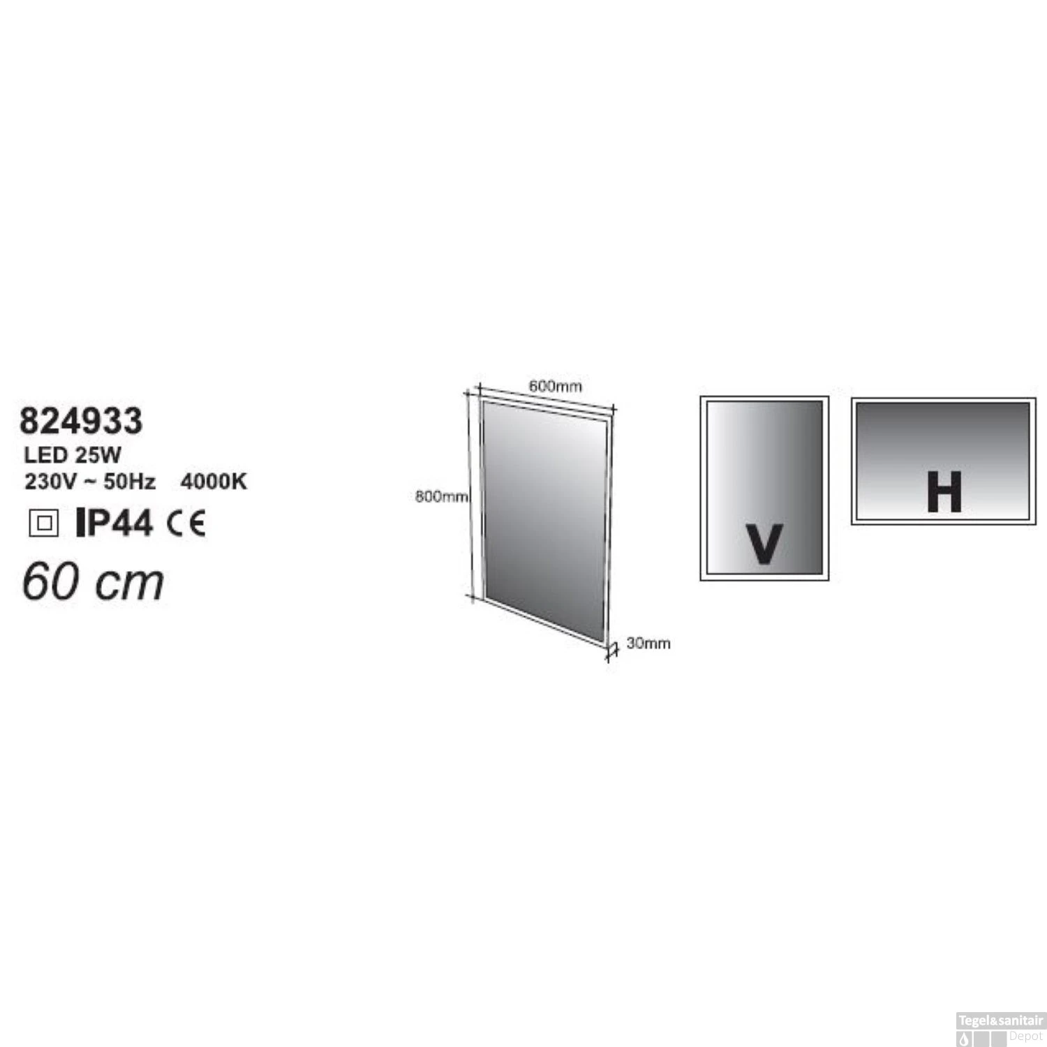 Badkamerspiegel Allibert Kold LED Verlichting Rechthoek 60x80x3 Cm 2 Badkamerspiegel Allibert Kold LED Verlichting Rechthoek 60x80x3 Cm - Afbeelding 2