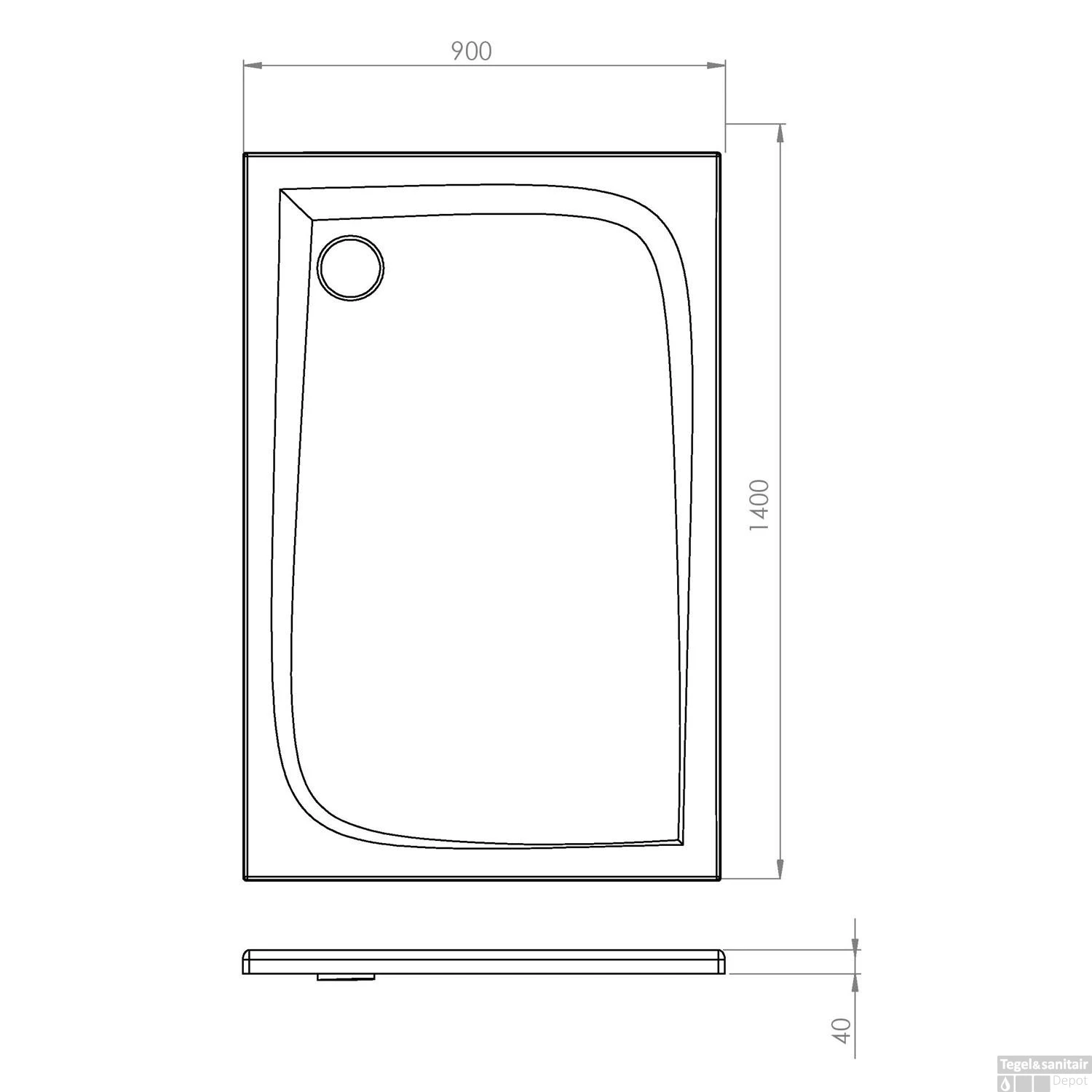 Douchebak Allibert Mooneo Rechthoek Inbouw Bioplax 140x90 Cm Wit 2 Douchebak Allibert Mooneo Rechthoek Inbouw Bioplax 140x90 Cm Wit - Afbeelding 2
