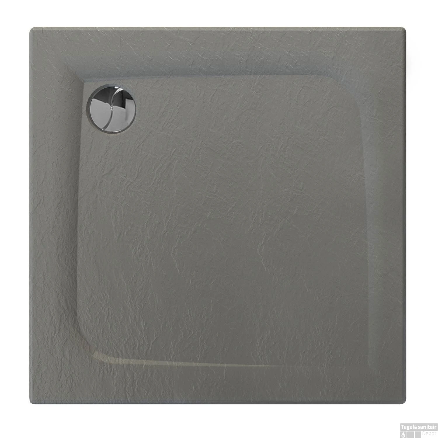 Douchebak Allibert Mooneo Vierkant Inbouw Bioplax 80x80 Cm Grijs