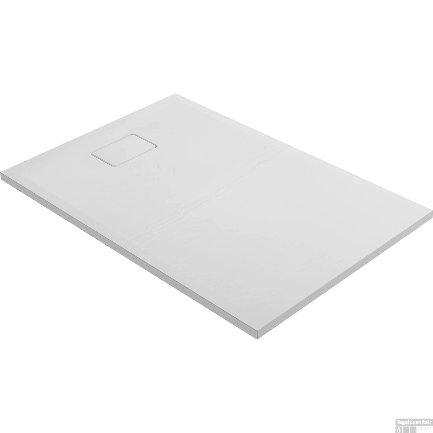 Douchebak Allibert Terreno Rechthoek Inbouw Polybeton 120x90 Cm Wit - Afbeelding 2