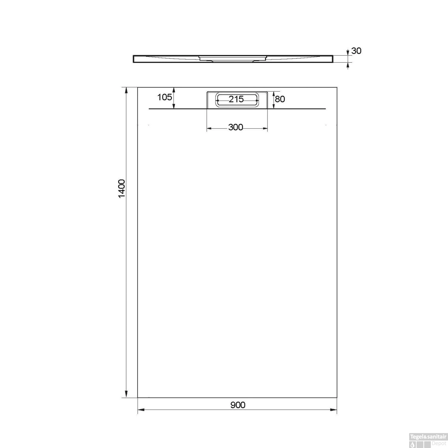 Douchebak + Sifon Allibert Rectangle 140x90 Cm Mat Olijfgroen 2 Douchebak + Sifon Allibert Rectangle 140x90 Cm Mat Olijfgroen - Afbeelding 2