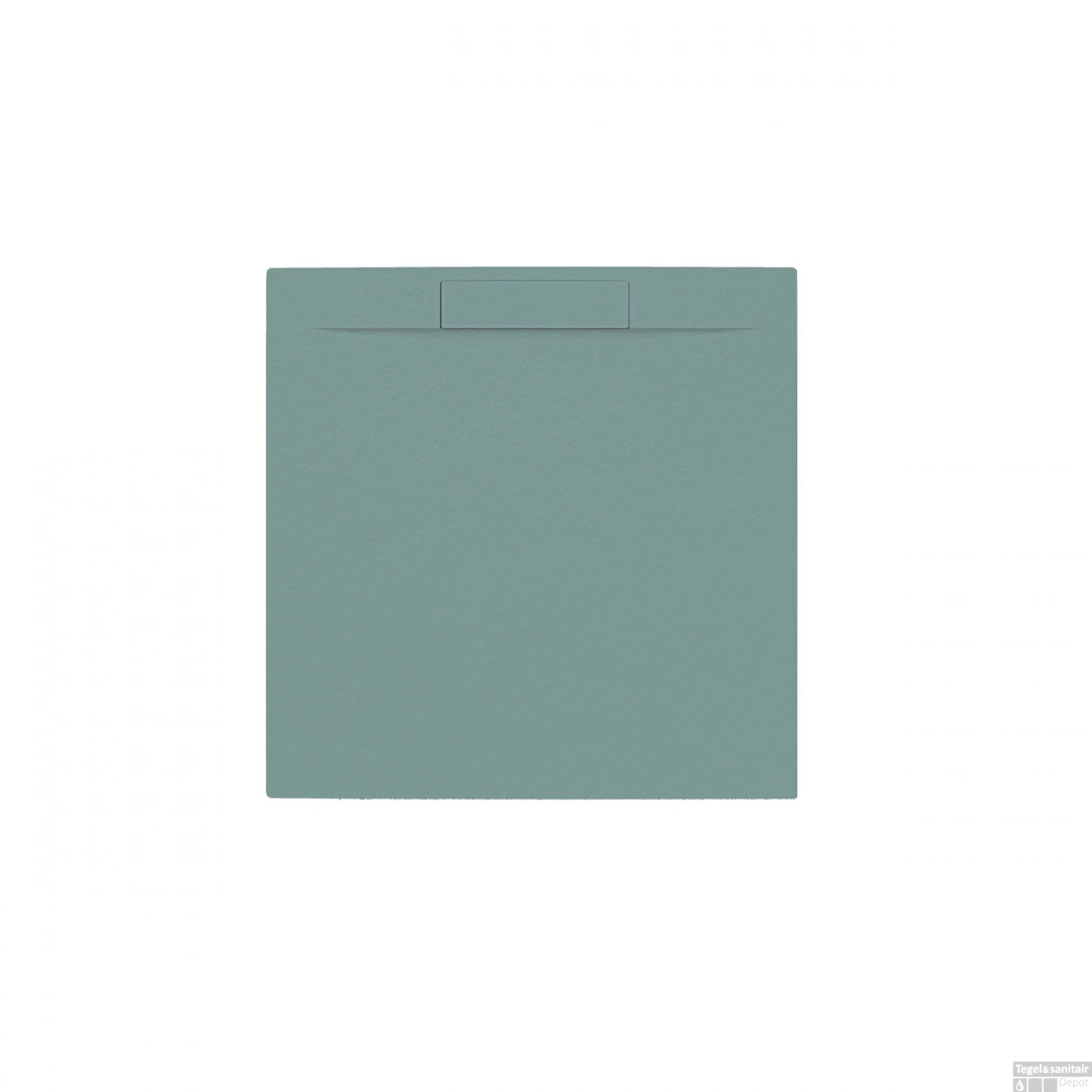 Douchebak + Sifon Vierkant Allibert Luna Carre Mat Groen Korstmos