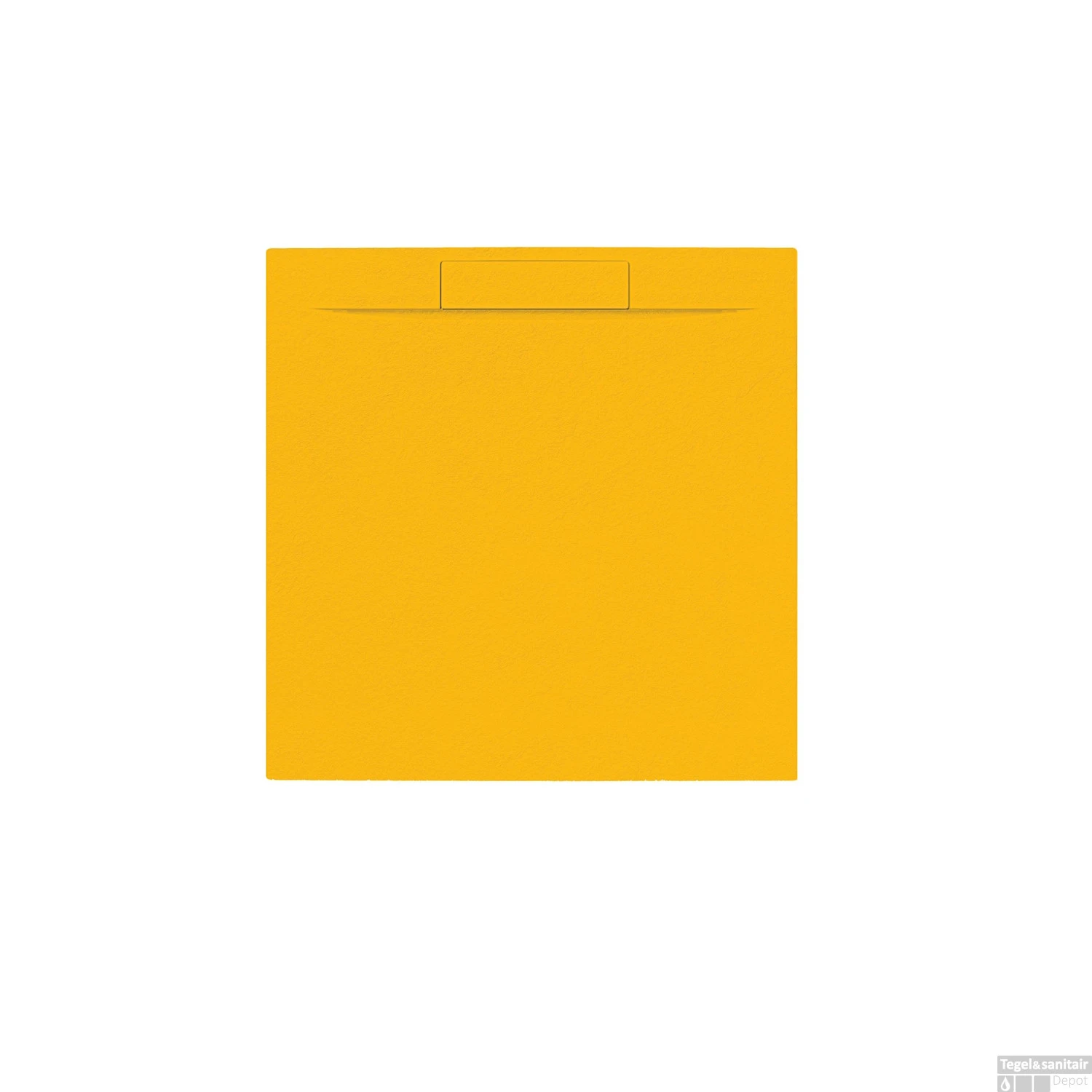 Douchebak + Sifon Vierkant Allibert Luna Carre Mat Okergeel