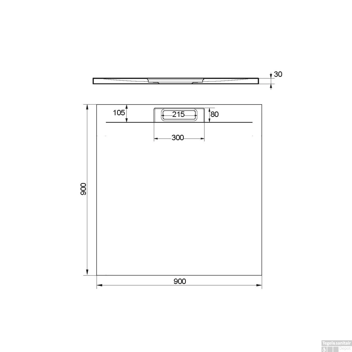Douchebak + Sifon Vierkant Allibert Luna Carre Mat Rood Terracotta 2 Douchebak + Sifon Vierkant Allibert Luna Carre Mat Rood Terracotta - Afbeelding 2