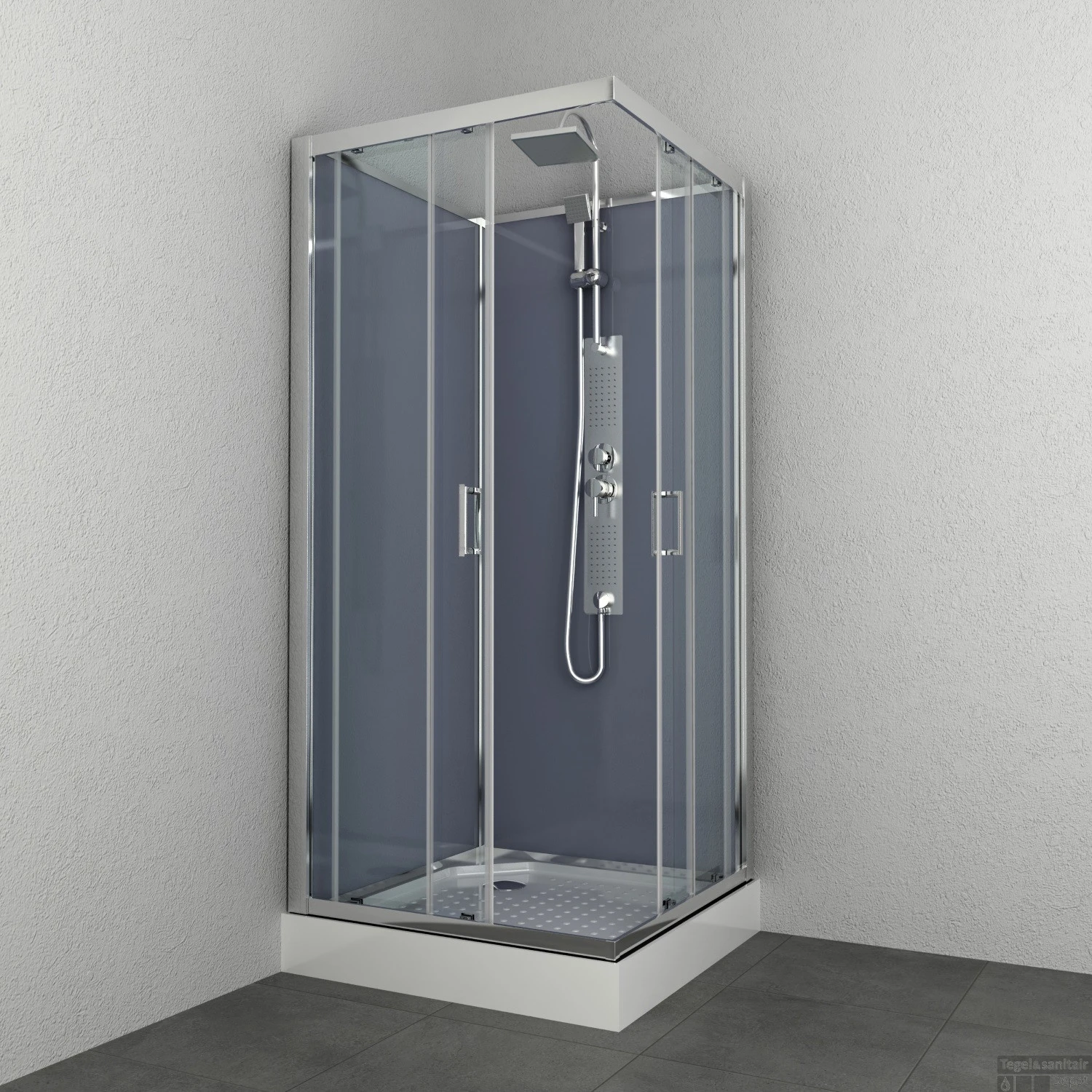 Douchecabine Allibert Everest 225x90x90 Cm Vierkant Hoekinstap Schuifdeuren 4mm Helder Glas 1 Douchecabine Allibert Everest 225x90x90 Cm Vierkant Hoekinstap Schuifdeuren 4mm Helder Glas
