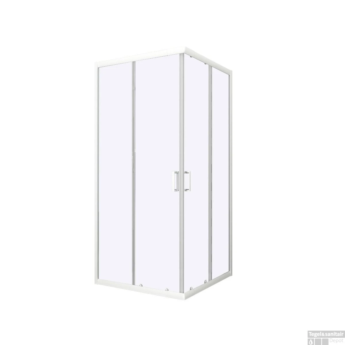 Douchecabine Allibert Happy Hoekinstap 78-88x185 Cm Chroom Profiel - Afbeelding 2