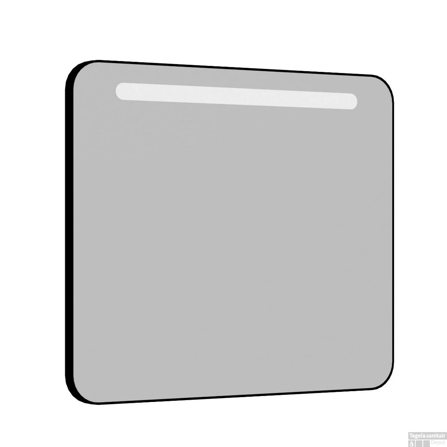 Spiegel Allibert Retro Met LED 80 Cm Mat Zwart 1 Spiegel Allibert Retro Met LED 80 Cm Mat Zwart