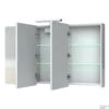 Spiegelkast Allibert Juno LED Verlichting 120x75.2x16cm Softclose Deuren Glans Wit
