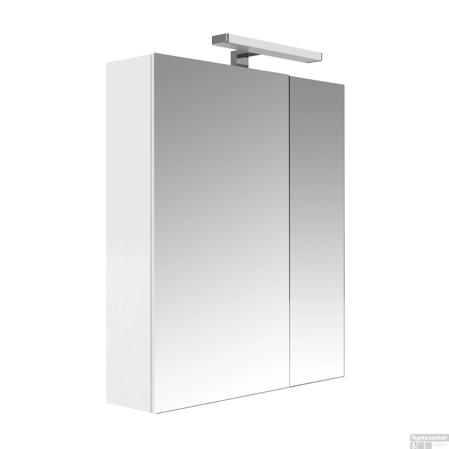 Spiegelkast Allibert Juno LED Verlichting NL Stopcontact 60x75.2x16cm Softclose Deuren Glans Wit 2 Spiegelkast Allibert Juno LED Verlichting NL Stopcontact 60x75.2x16cm Softclose Deuren Glans Wit - Afbeelding 2