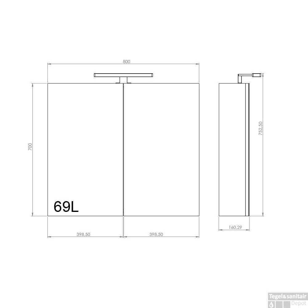 Spiegelkast Allibert Juno LED Verlichting 80x75.2x16cm Softclose Deuren Glans Wit 4 Spiegelkast Allibert Juno LED Verlichting 80x75.2x16cm Softclose Deuren Glans Wit - Afbeelding 4