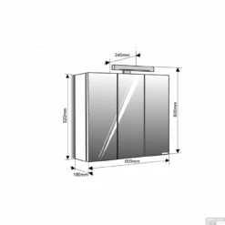 Spiegelkast Allibert Piano 60x61x18 Cm Wit (Nederlands Stopcontact) -Badkamer Verkoop spiegelkast allibert pian o tech