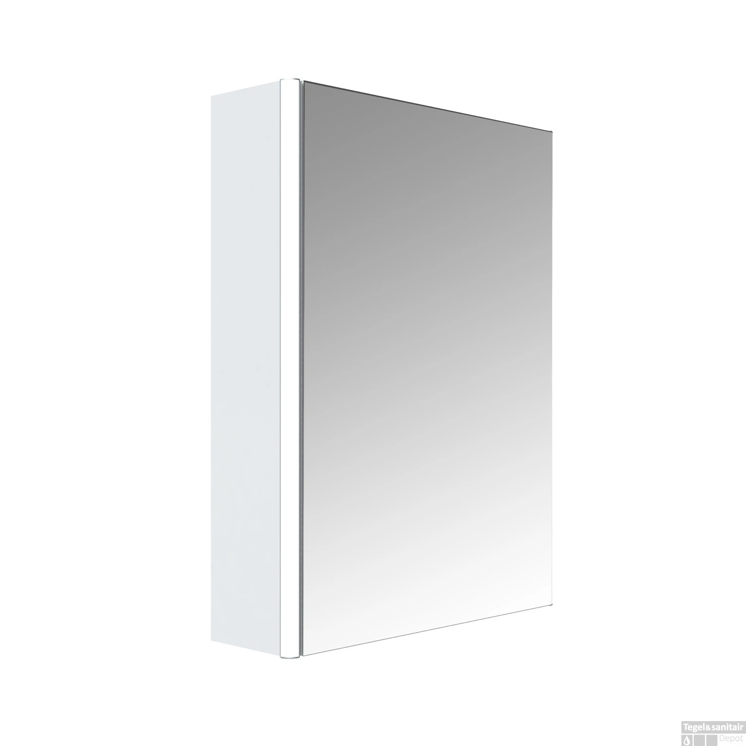 Spiegelkast Allibert Stella LED Verlichting 50x65x14cm Softclose Deur Glans Wit - Afbeelding 2