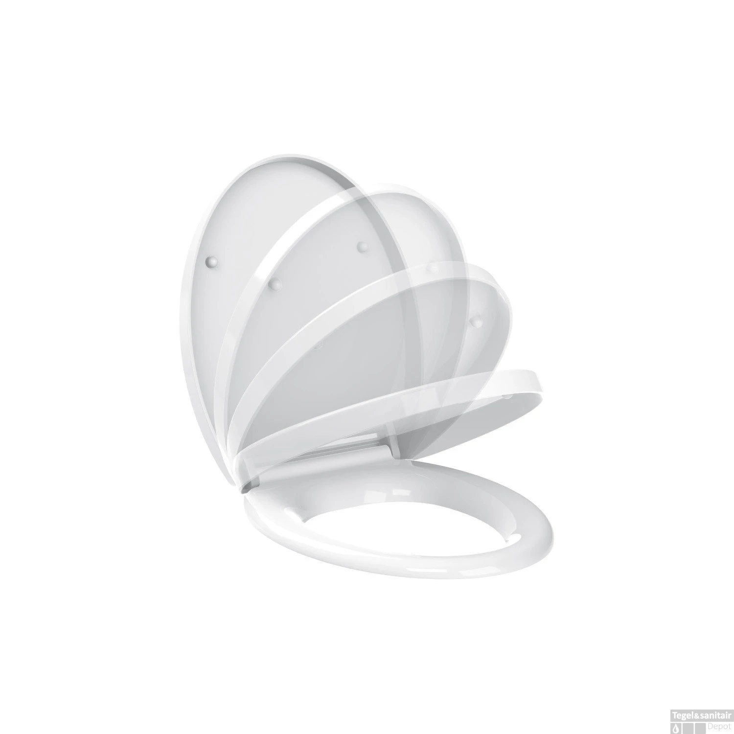Toiletzitting Allibert Ekla Afklikbaar 37,3x7x45,3 Cm Soft-Close Kunststof Wit 2 Toiletzitting Allibert Ekla Afklikbaar 37,3x7x45,3 Cm Soft-Close Kunststof Wit - Afbeelding 2