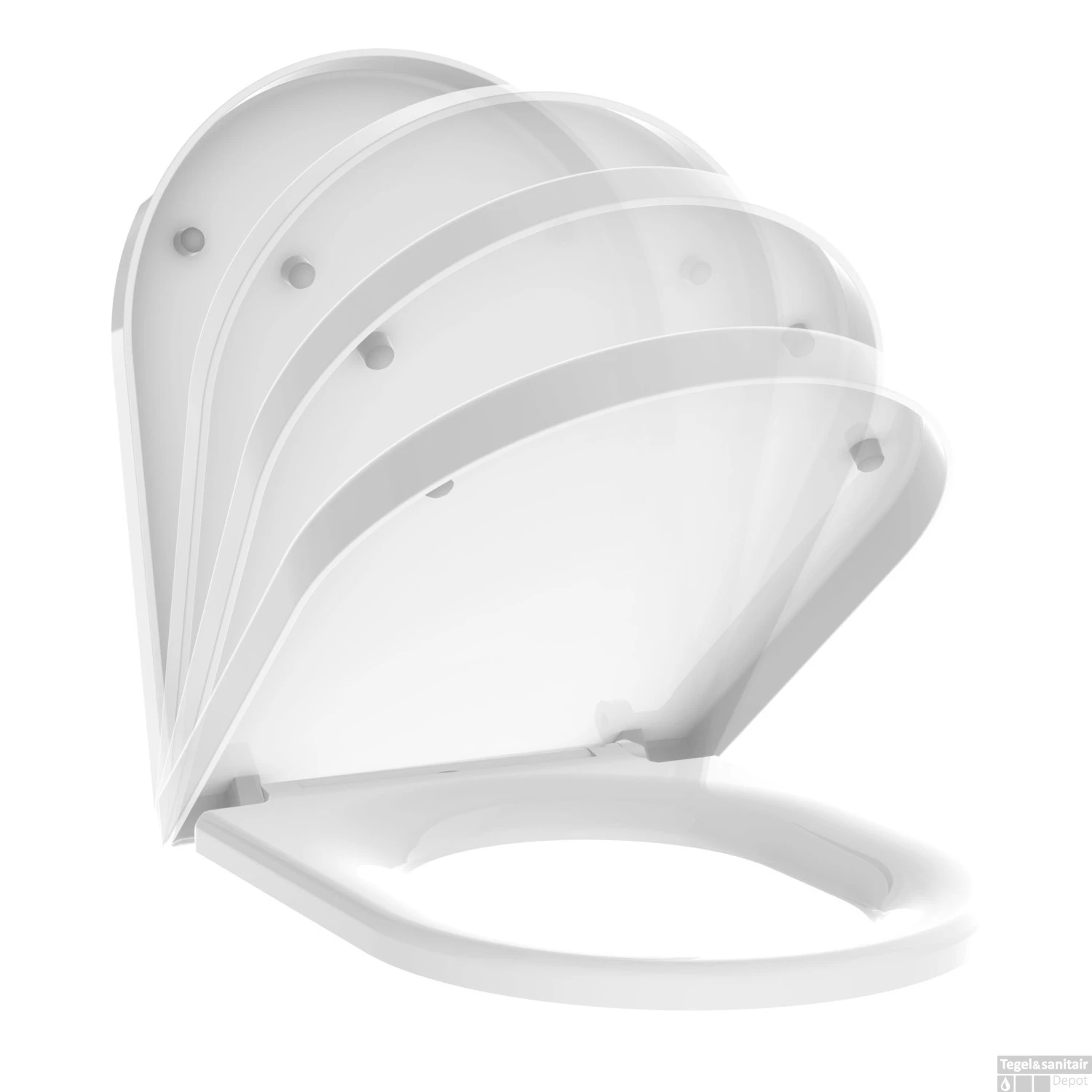 Toiletzitting Allibert Kobeo 36x4,5x47 Cm Soft Close Glanzend Wit 2 Toiletzitting Allibert Kobeo 36x4,5x47 Cm Soft Close Glanzend Wit - Afbeelding 2