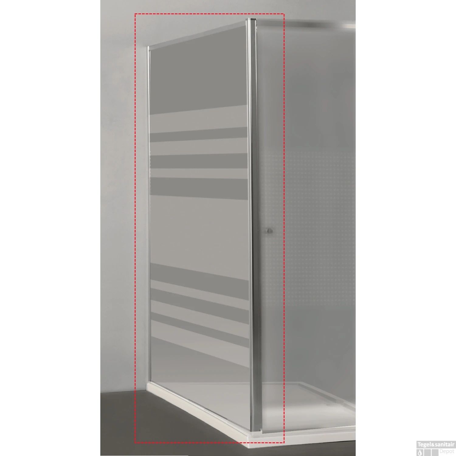 Zijwand Allibert Priva Vaste Wand 80x190cm Horizontale Lijnen 6mm Antikalk